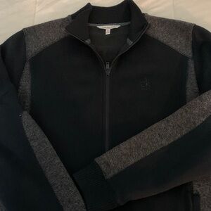 Calvin Klein Men's Zip-Up Sweater in Black and Gray